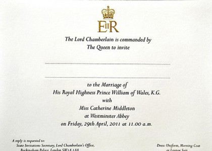 prince william wedding invitation card. Prince William#39;s Wedding